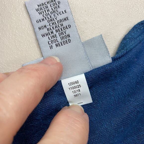 Catherines Cardigan Top Womens 3X 26-28W Blue Floral Lace Swing Open Lagenlook - Picture 9 of 15